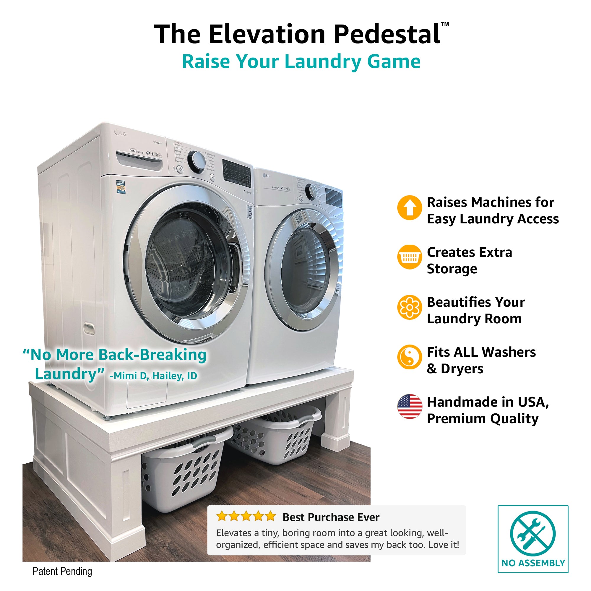 The Elevation Pedestal - Washer Dryer Laundry Pedestal